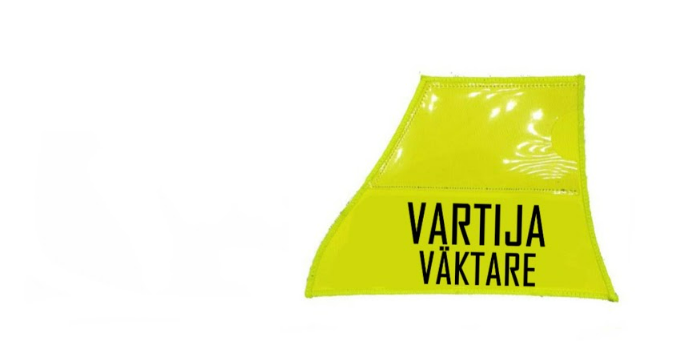 Authorities Compact vasemman puolen tunnuslaatta rintaan - VARTIJA, keltainen