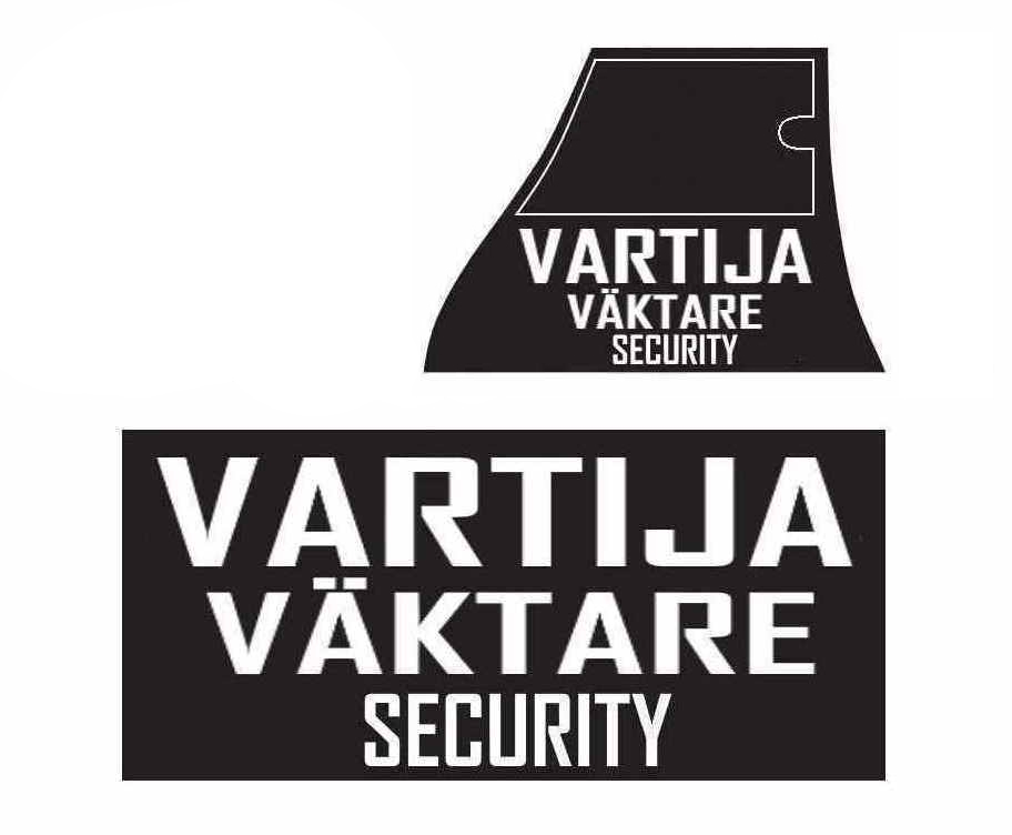 Authorities varusteliivin VARTIJA-VÄKTARE-SECURITY-tunnuspaketti Musta